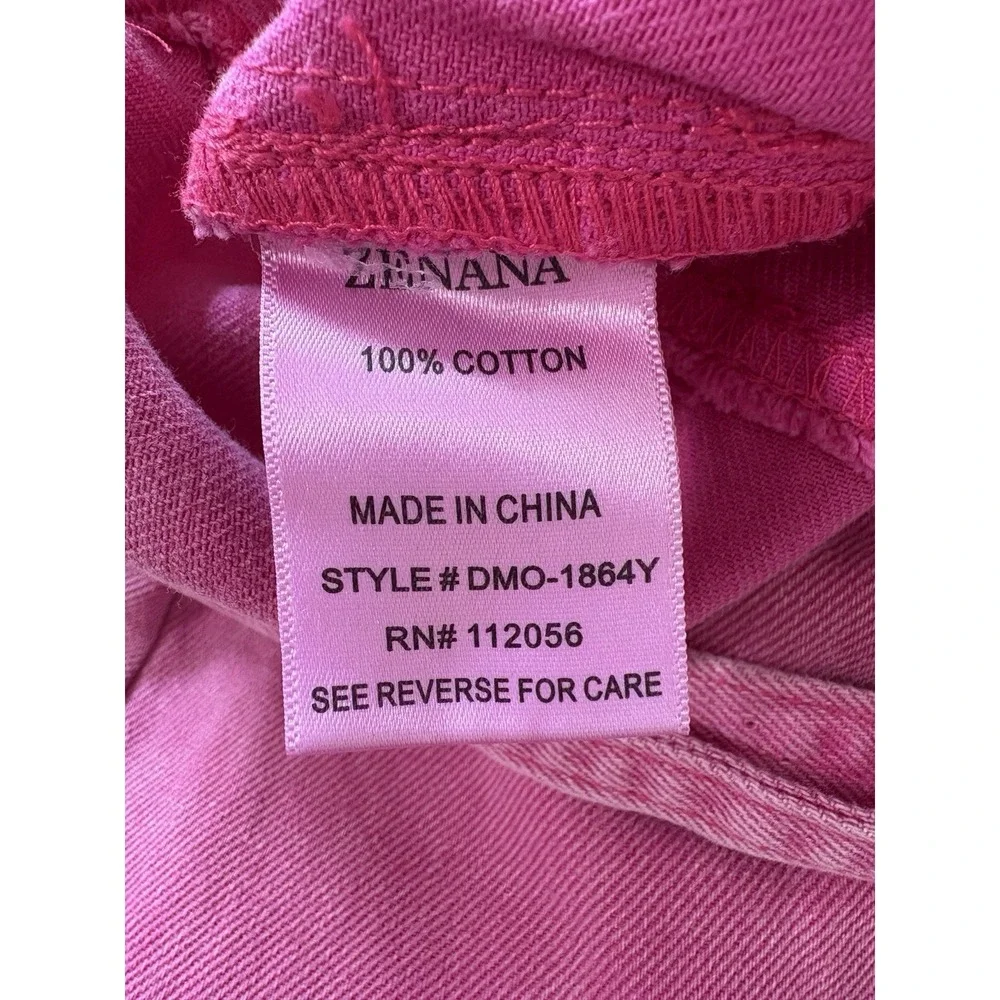 Zenana Pink Acid Wash Overalls Wide Leg Bib Jumpsuit NWT Relaxed Loose Fit M - Picture 7 of 8